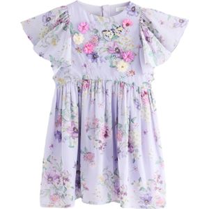 Next - Jurk - Lila - Bloemenprint - Knielengte - Gerecycled Materiaal