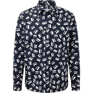 Klassieke Blouse - Katoen - All-over Patroon - Lange Mouw - Normale Pasvorm