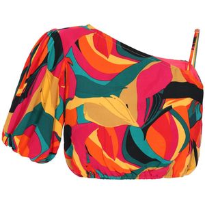 IZIA Blouse  geel / petrol / oranje / rood