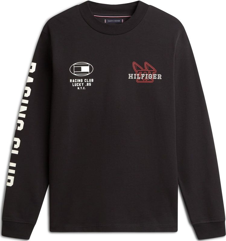 TOMMY HILFIGER Shirt 'MODERN ATHLEISURE'  rood / zwart / wit