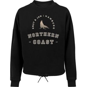 F4NT4STIC Sweatshirt 'Robbe Knut & Jan Hamburg'  grijs / zwart