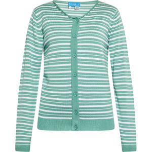 SANIKA Gebreid vest  lichtgroen / wit