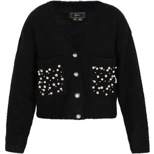 faina Gebreid vest  zwart