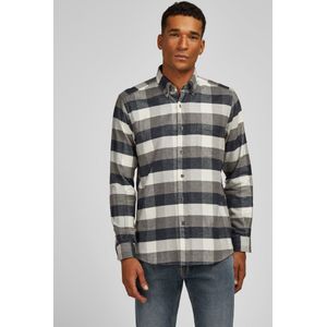 HECHTER PARIS Overhemd  lichtgrijs / donkergrijs / wit