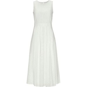 Buffalo - Kanten Jurk - Wit - Maxlengte - Modieus Open Borduurwerk - Elegant