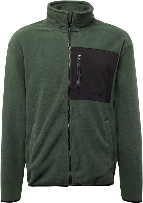 BLEND - Fleece Jas - Donkergroen/Zwart