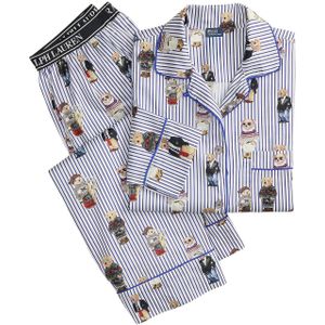 Polo Ralph Lauren Pyjama 'Iconic Bear'  beige / blauw / grijs / zwart / wit