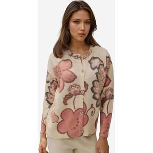 Hiccup Gebreid vest  ecru / antraciet / oudroze