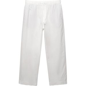 Pull&Bear - Broek - Wit - Loosefit - Lange Lengte