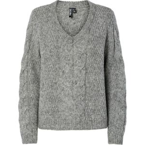 PIECES Trui 'NINA'  grijs gemêleerd