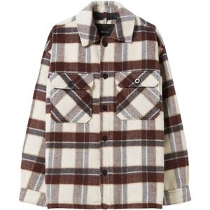 Bershka Tussenjas  donkerbruin / bordeaux / wit