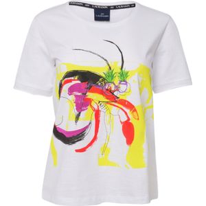 LAURASØN Shirt  citroen / lila / magenta / zwart / wit