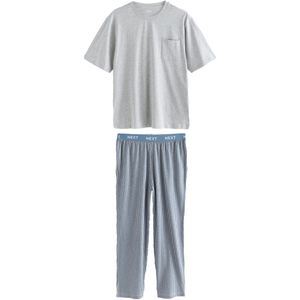Next Pyjama lang  duifblauw / grijs gemêleerd / offwhite