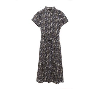 BIG STAR Jurk 'Nahai'  blauw / marine / geel / zwart