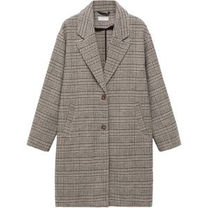 MANGO TEEN Tussenmantel 'Camelia'  ecru / chocoladebruin / zwart