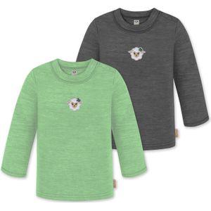 normani Shirt 'Taupo'  beige / antraciet / lichtgroen / wit