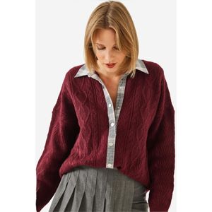 Bianco Lucci Gebreid vest  bourgogne