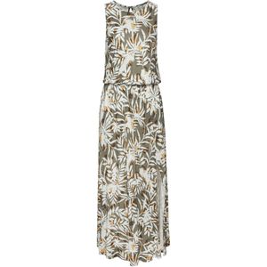 Vivance - Maxi-jurk - Groen/Crème - All-over Print - Lange Zomerjurk met Split