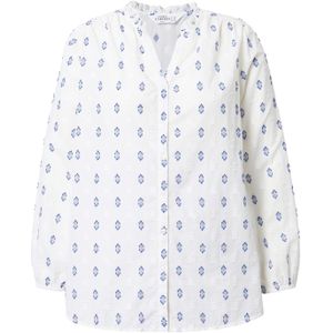 Studio Untold Blouse  blauw denim / wit
