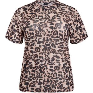 Zizzi Blouse 'EULLA'  lichtbruin / donkerbruin