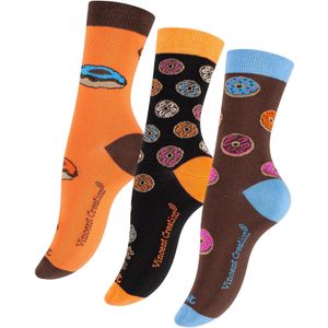 Vincent Creation Sokken 'Donuts'  royal blue/koningsblauw / bruin / oranje / zwart