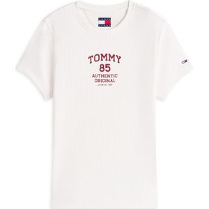 Tommy Jeans Shirt  bloedrood / offwhite