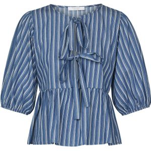 SISTERS POINT Blouse 'NELL'  navy / wit