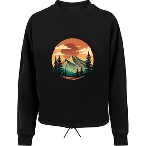 F4NT4STIC Sweatshirt 'Sonnenuntergang Berglandschaft'  gemengde kleuren / zwart
