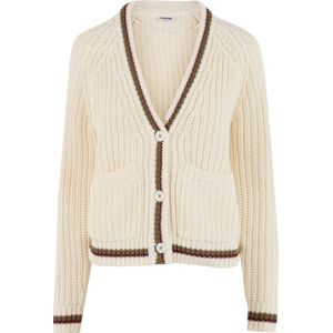 Noisy may - NMCharlie - Gebreid Vest - Crème/Zwart