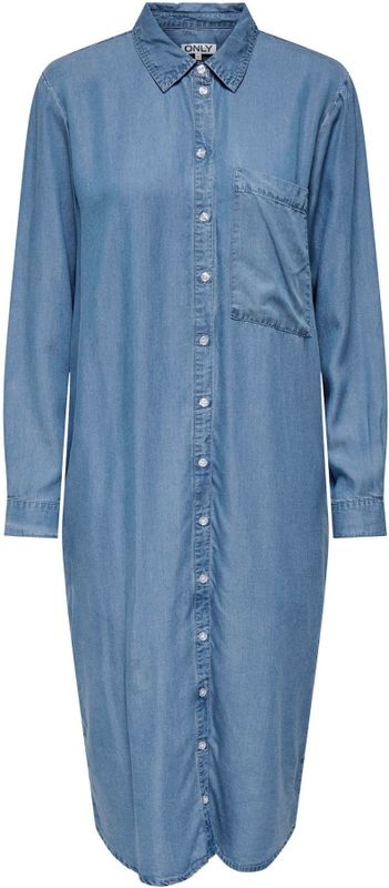 Onlpema - Midi-jurk - Denim - Regular Fit - Lange Mouwen