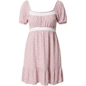 HOLLISTER Jurk  grasgroen / rood / wit