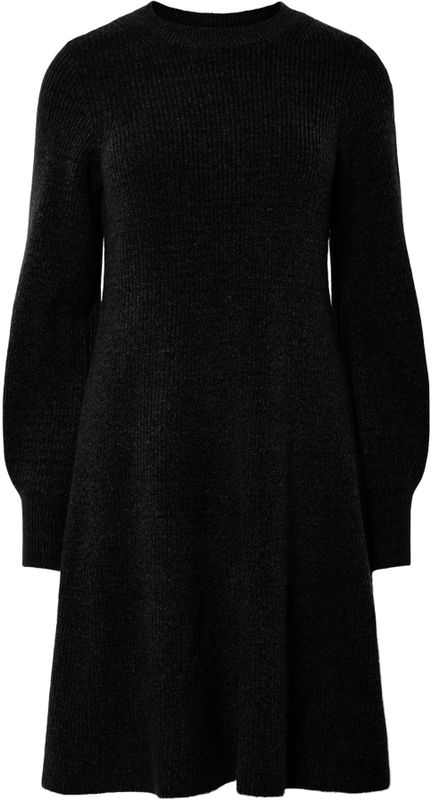 PIECES - PCRYDIA - Gebreide Jurk - Zwart - Lange Mouw