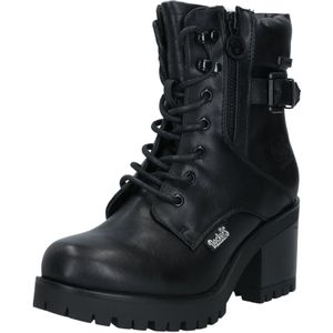 Dockers - Chunky Laarzen - Zwart - Met Blokhak - Vetersluiting en Ritssluiting