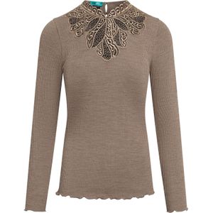 TOOche - Longsleeve - Bruin - Mokka - Met Lange Mouwen - Zijde