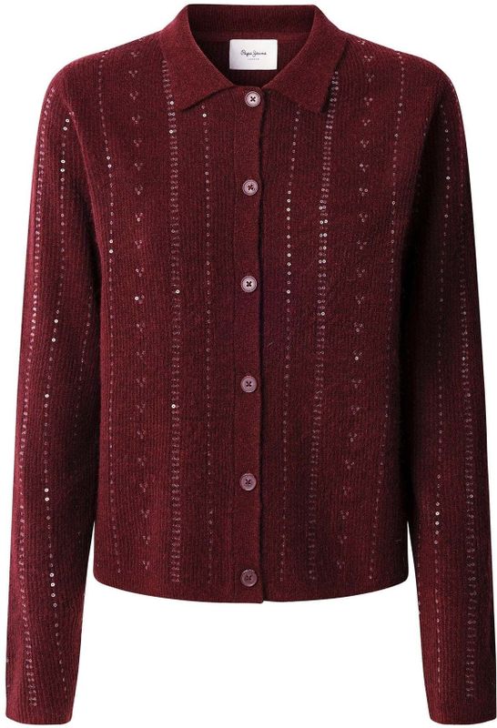 Pepe Jeans Gebreid vest 'ELAINE'  bordeaux