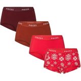 PIECES Broekje  bruin / purper / lichtrood / wit