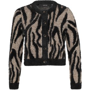 Vero Moda Petite Gebreid vest 'VMVALENTINA'  donkerbeige / zwart