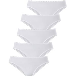 Hipster - Wit - Katoen - Nauwsluitend met Schulprandjes