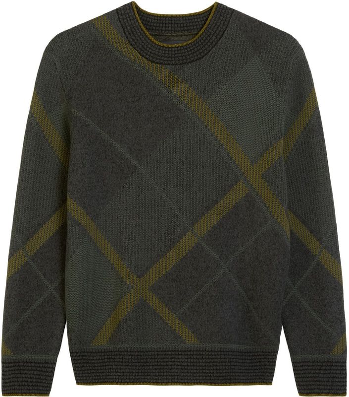 Marc O'Polo - Gebreide Pullover - Regular Fit - Hoge Ronde Hals - All-over Motief