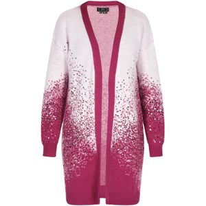 faina Gebreid vest  donkerroze / wolwit