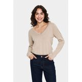 Saint Tropez - Mila SZ LS - Pullover - Beige - V-hals