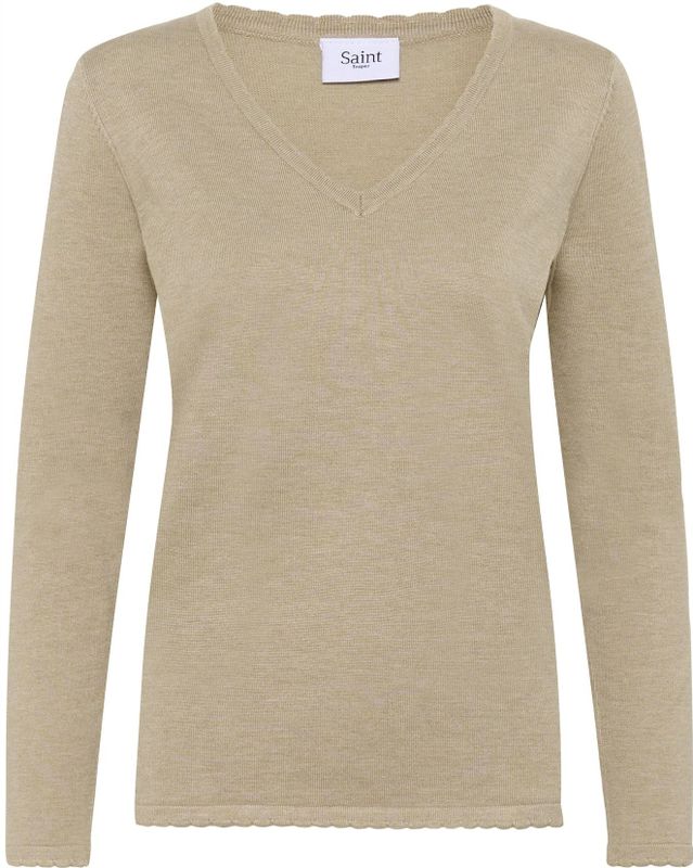 Saint Tropez - Mila SZ LS - Pullover - Beige - V-hals