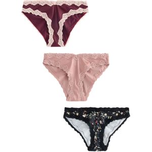Next Slip  oudroze / bourgogne / zwart / wit