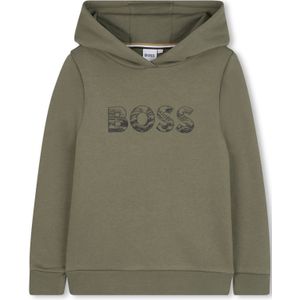 BOSS - Sweatshirt - Olijfgroen - Capuchon - Logoprint