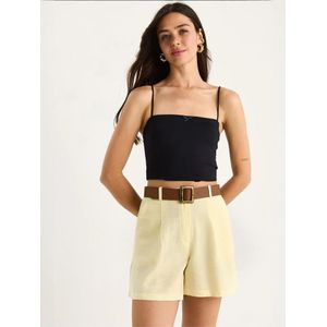 Bianco Lucci Bandplooibroek  pasteelgeel