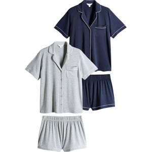 The Set Korte pyjama  navy / grijs gemêleerd
