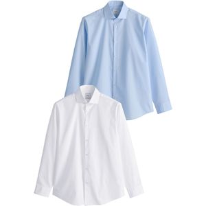 Next Overhemd  lichtblauw / wit