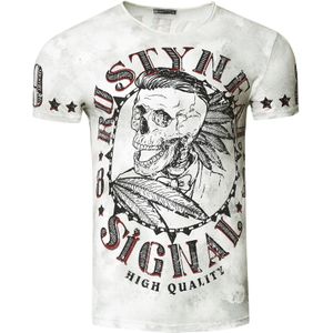 Rusty Neal - T-shirt - Met Schedelprint - Heren