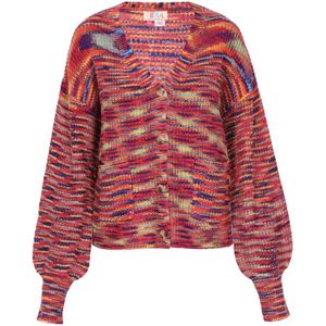 IZIA Gebreid vest  navy / lichtgeel / donkeroranje / cranberry