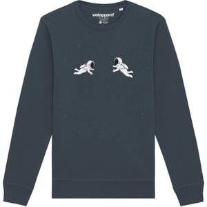 Watapparel Sweatshirt 'Space love'  antraciet / wit